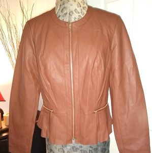 INC faux Leather Peplum jacket.